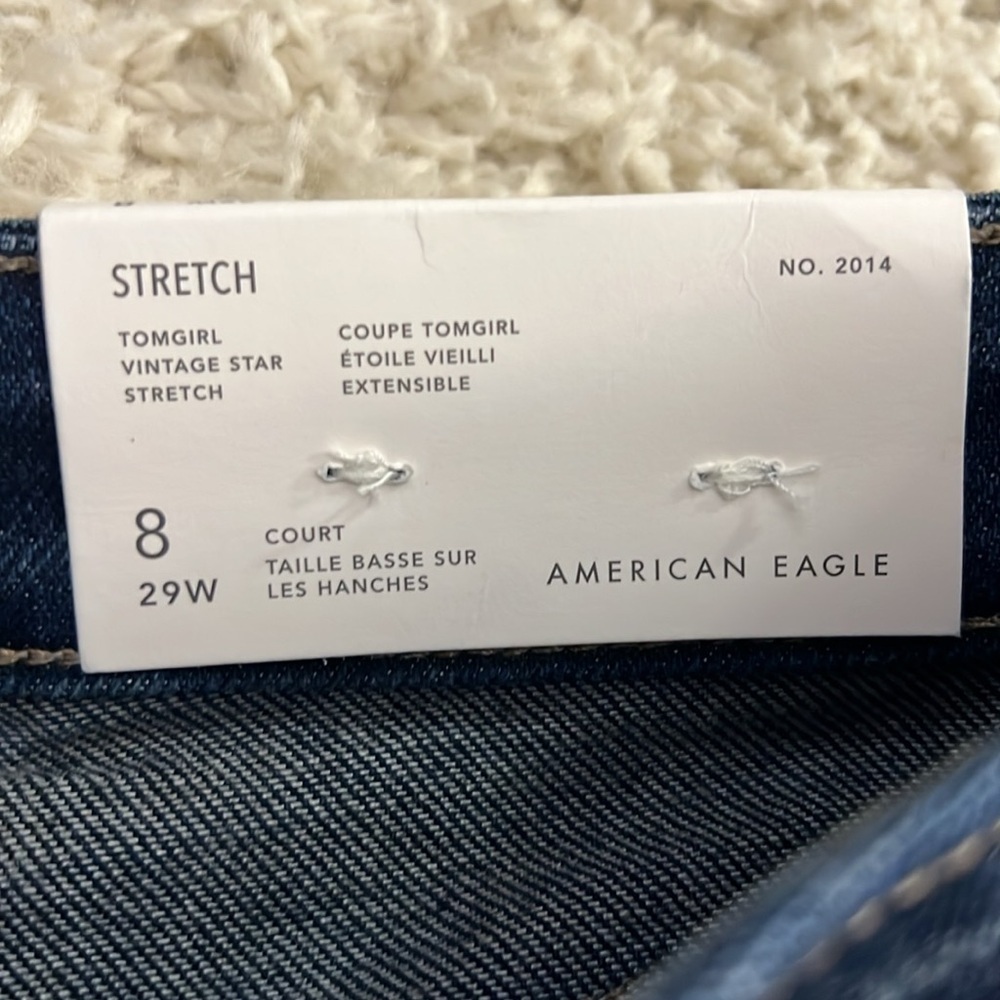 WOMENS AMERICAN EAGLE TOMGIRL VINTAGE JEANS SIZE 8 SHORT NWT - Picture 9 of 12
